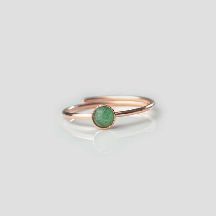 grüner Smaragd Ring Rosegold
