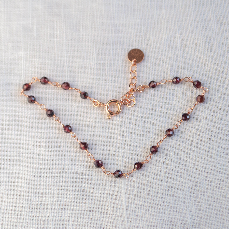 Armband “Rosary – Rhodolite Garnet”