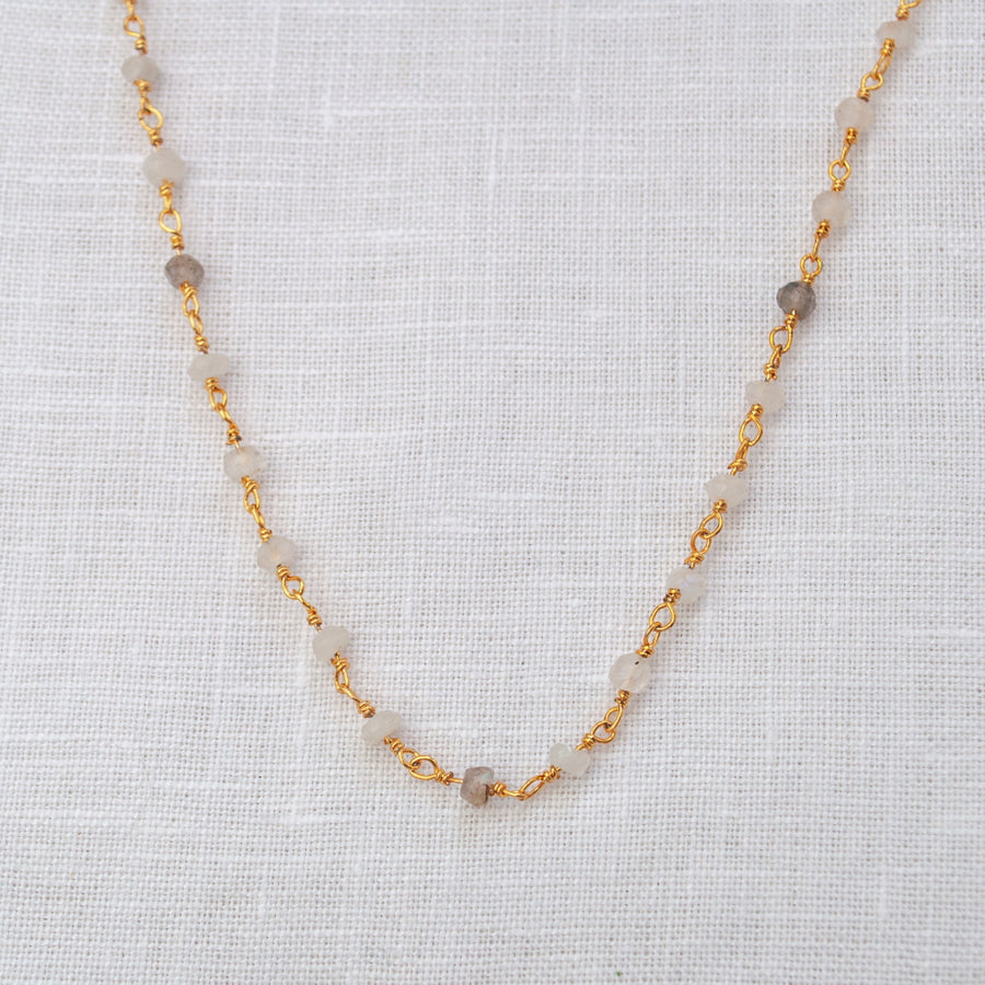 Halskette “Rosary – Labradorite & Moonstone”