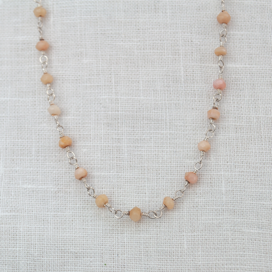 Halskette “Rosary – Pink Opal”