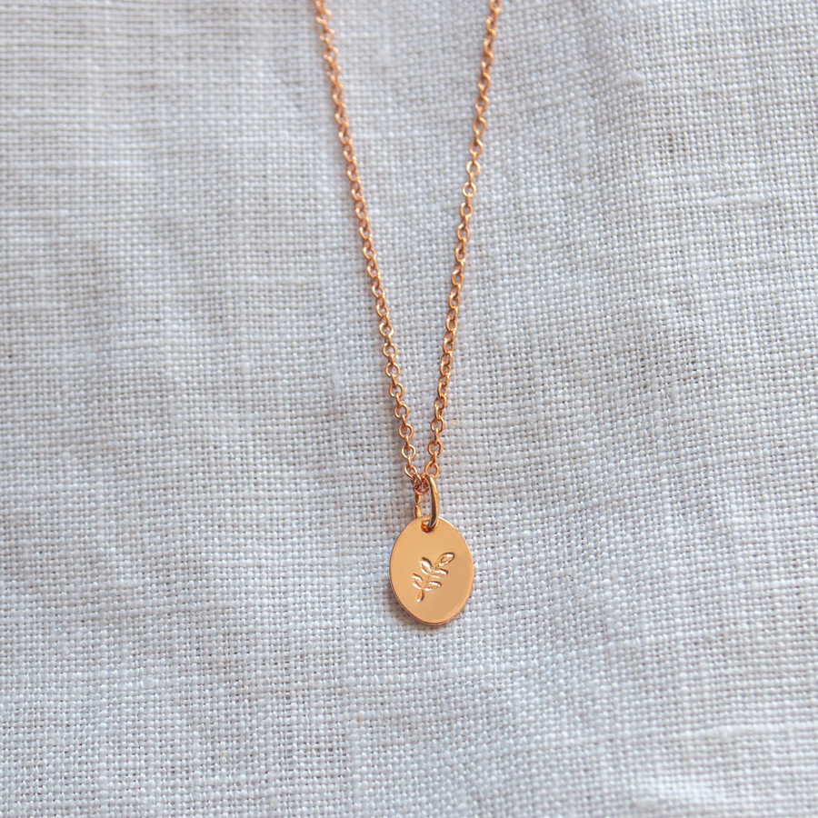 Halskette Rosegold Plättchen Oval Gravur personalisierbar