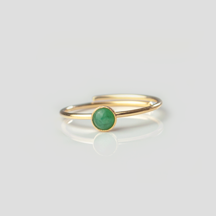 grüner Smaragd Ring Sterling Silber vergoldet