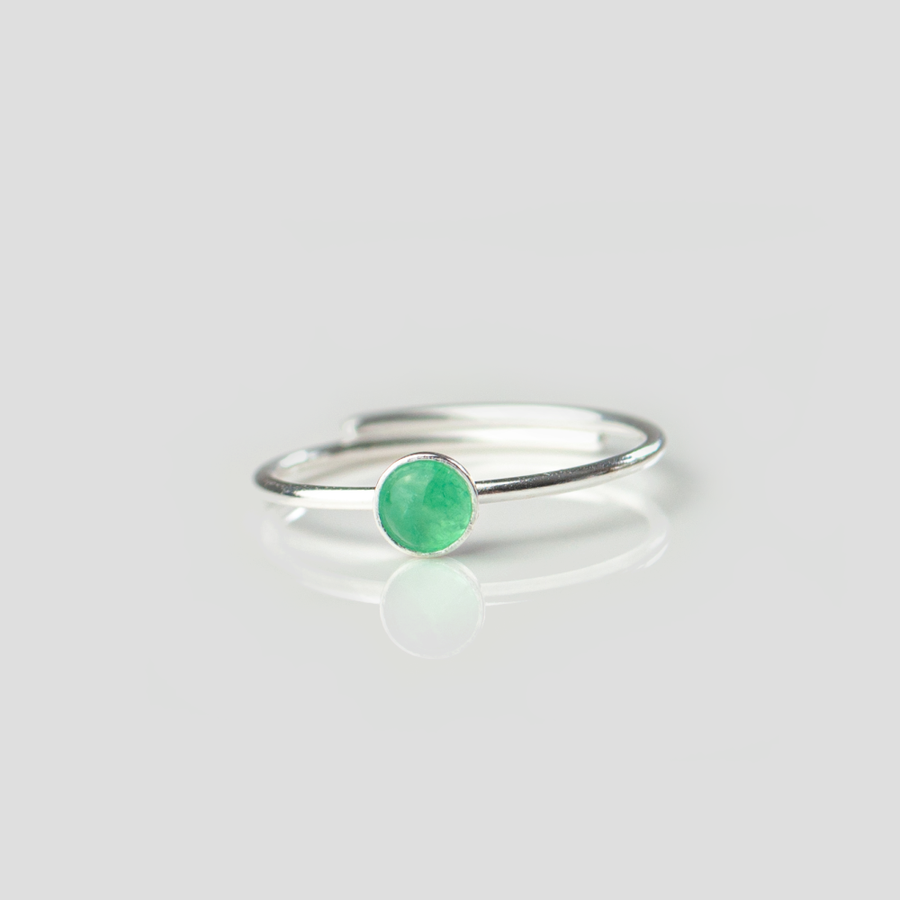 grüner Smaragd Ring Sterling Silber 