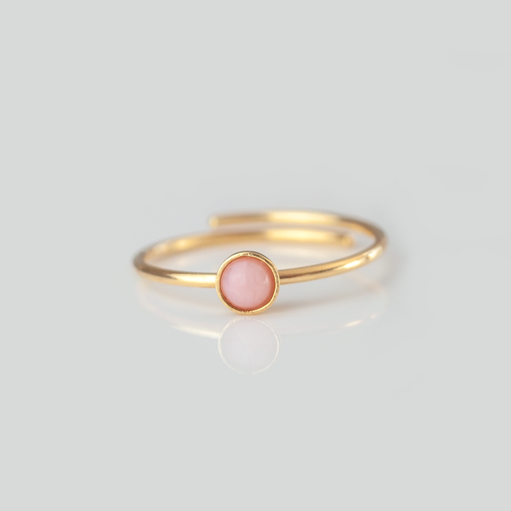 rosa Opal Ring Sterling Silber vergoldet