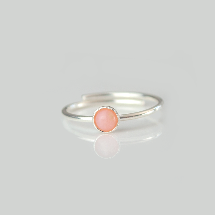 rosa Opal Ring Sterling Silber